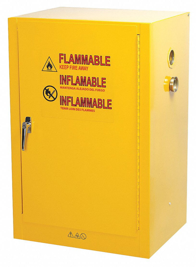 Condor 12 gal Flammable Cabinet, Manual Safety Cabinet Door Type, 35 in Height, 23 in Width - 42X503