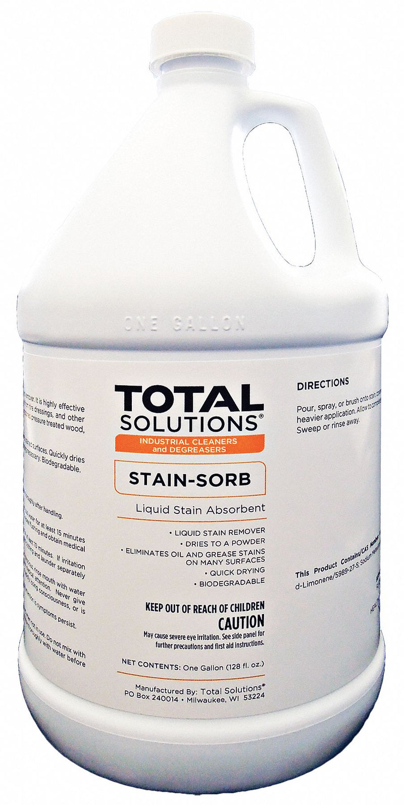 Total Solutions Stain Absorbent, Liquid, 1 gal., Jug, 288 to 352 sq. ft. RTU Yield per Container - 1595041