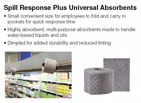 Brady 10 in Absorbent Pad, Fluids Absorbed: Universal, Heavy, 5.5 gal, 100 PK - SRP100