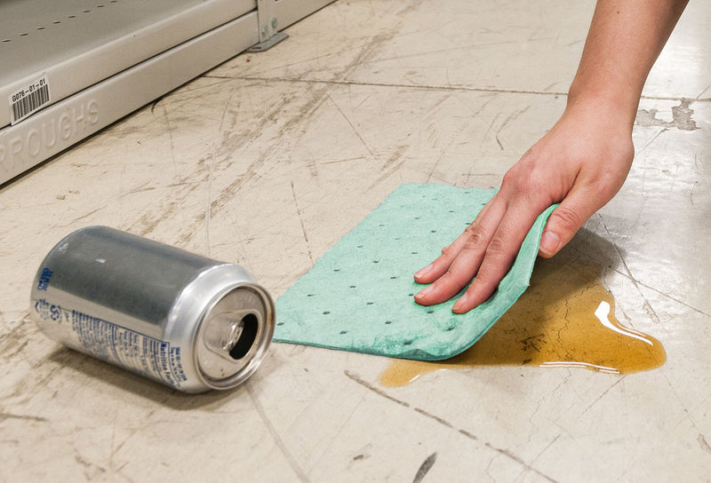 Brady 10 in Absorbent Pad, Fluids Absorbed: Chemical, Hazmat, Heavy, 5.5 gal, 100 PK - SRPH100