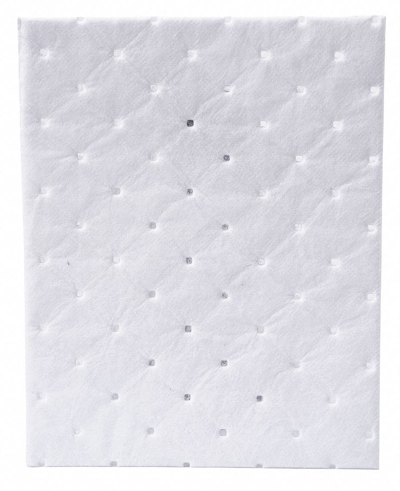 Brady 10 in Absorbent Pad, Fluids Absorbed: Oil-Based Liquids, Heavy, 11.1 gal, 200 PK - SRPO200