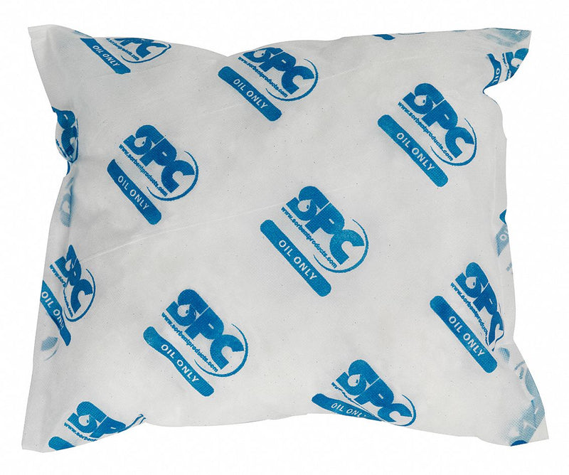 Brady Absorbent Pillow, Oil-Based Liquids, 14 gal, 18 in x 18 in, Polypropylene - OIL1818-2