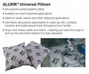 Brady Absorbent Pillow, Universal, 15.4 gal, 10 in x 10 in, Polypropylene - AW99