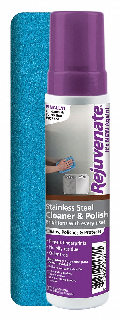 Rejuvenate Metal Cleaner and Polish, 10 oz. Cleaner Container Size, Bottle Cleaner Container Type - RJ10SS