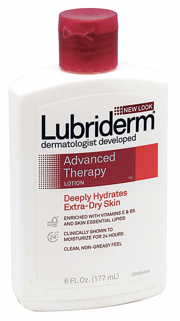 Lubriderm Hand and Body Lotion, Unscented, 6 oz Squeeze Bottle, 12 PK - 48231