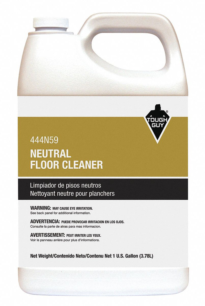 Tough Guy Neutral Floor Cleaner, Liquid, 1 gal, Bottle, 129 gal RTU Yield per Container - 444N59