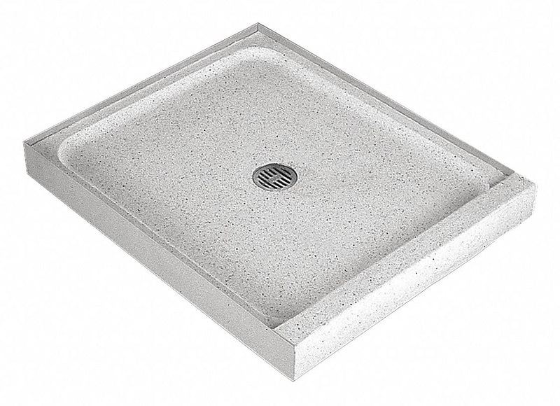 Fiat Products 36 in" x 32 in" x 4 in" Single Threshold, Short Side Rectangle Terrazzo Shower Floor - 3236MFTRS081
