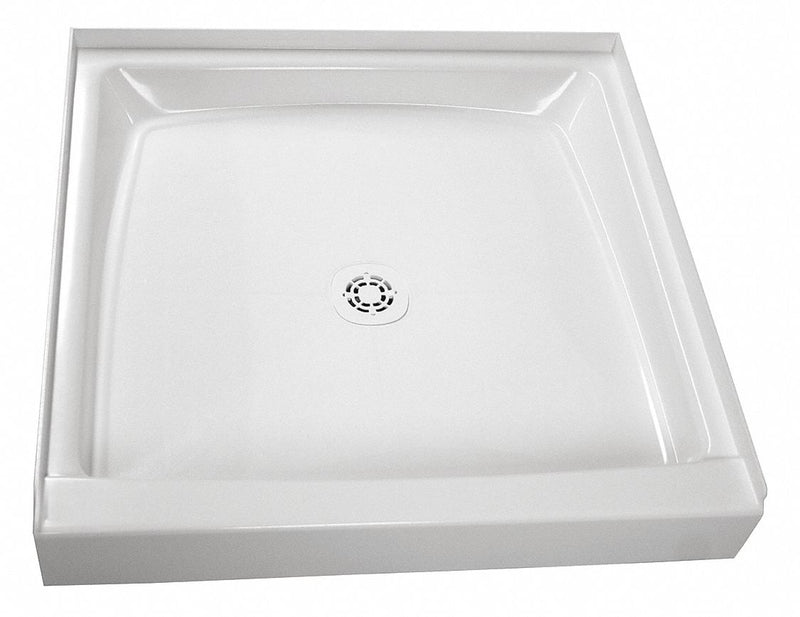 Fiat Products 32 in" x 32 in" x 6 in" Single Threshold Molded Stone Shower Floor - 32WL100