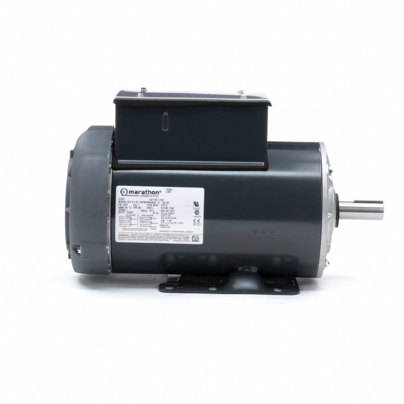 Marathon Motors 2 HP, General Purpose Motor, Capacitor-Start/Run, 1740 Nameplate RPM, 115/230 Voltage - 145TBFR5334