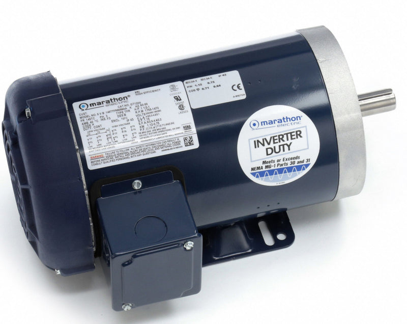 Marathon Motors 1 1/2 HP, General Purpose Motor, 3-Phase, 1755 Nameplate RPM, 230/460 Voltage, 145TC Frame - 145TTFR6058