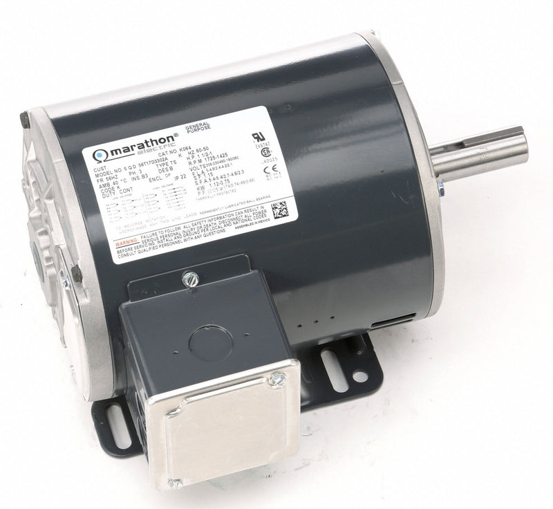 Marathon Motors 1 1/2 HP, General Purpose Motor, 3-Phase, 1725 Nameplate RPM, 208-230/460 Voltage, 56HZ Frame - 056T17D3302