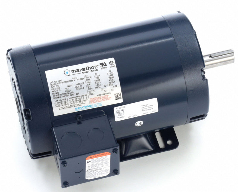 Marathon Motors 3 HP, General Purpose Motor, 3-Phase, 3500 Nameplate RPM, 230/460 Voltage, 145T Frame - 145TTDR6002