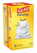 Glad 78362 - Drawstring Bags 13 gal. 0.90 mil PK45