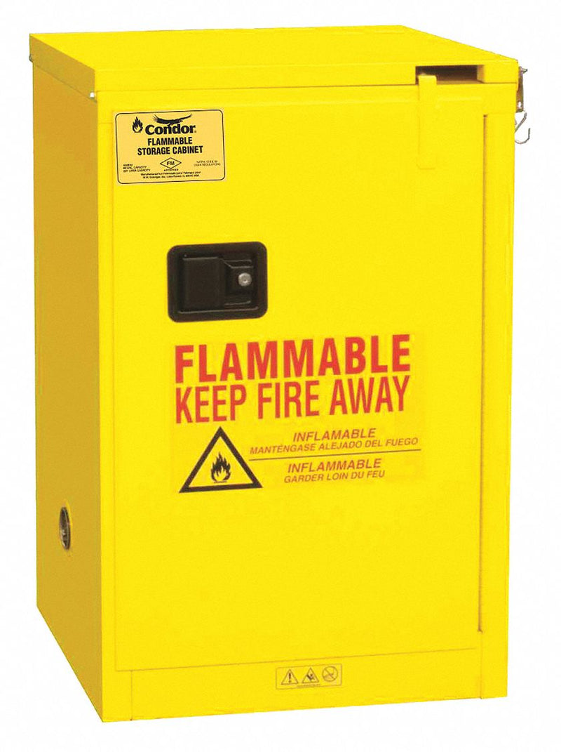 Condor 4 gal Flammable Cabinet, Self-Closing Safety Cabinet Door Type, 23 3/8 in Height, 17 3/8 in Width - 45AE83