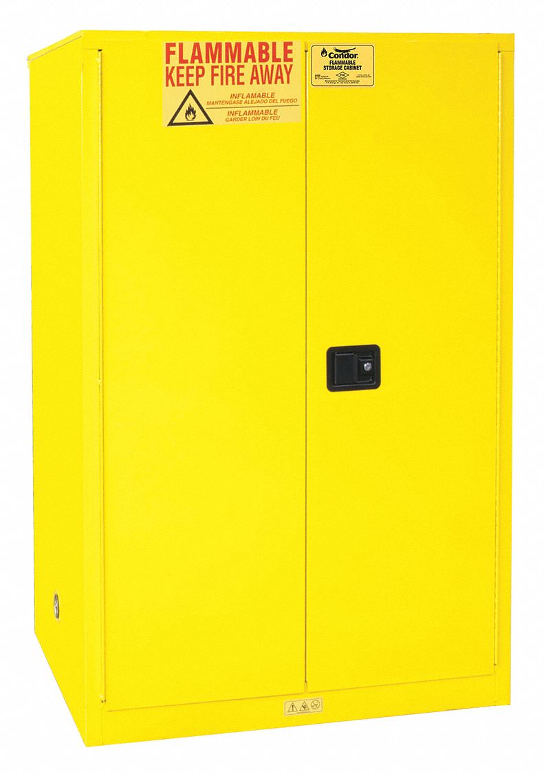 Condor 90 gal Flammable Cabinet, Manual Safety Cabinet Door Type, 65 in Height, 43 in Width - 45AE85