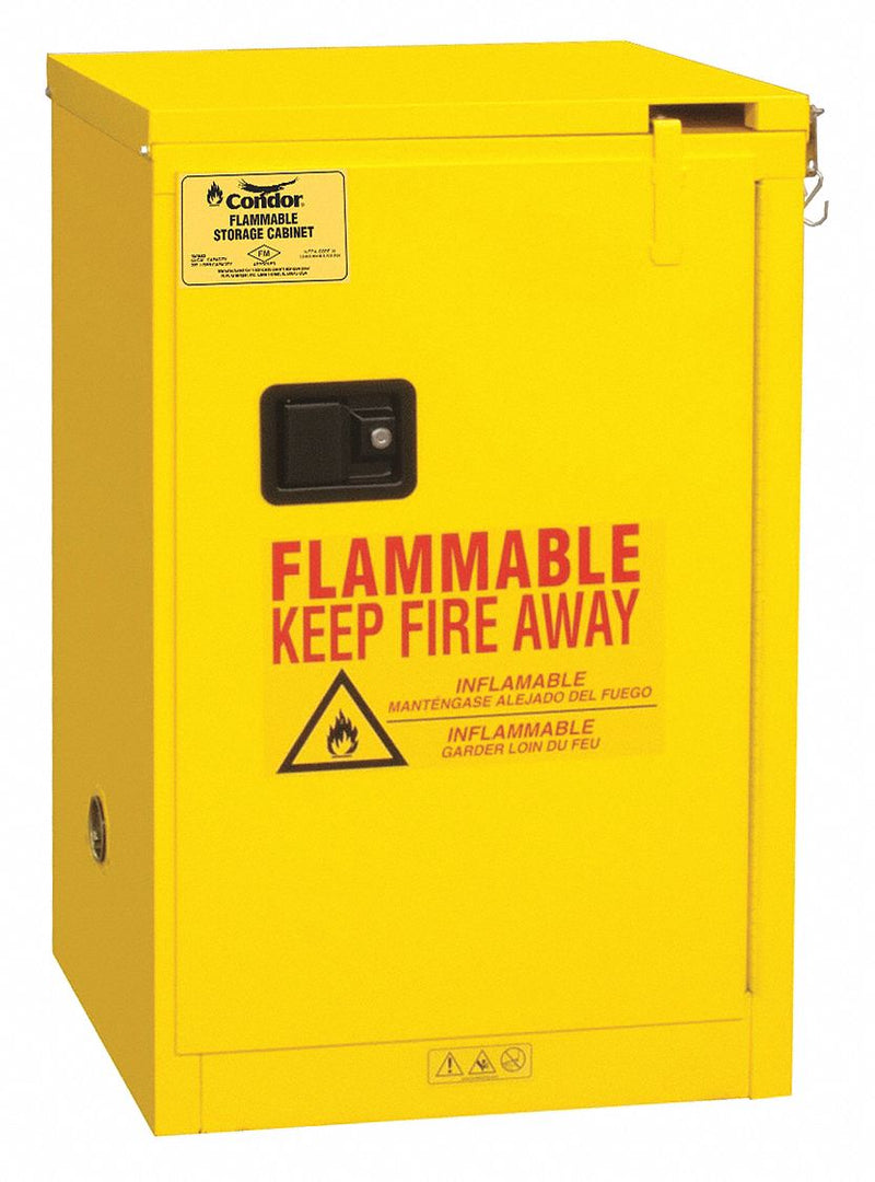 Condor 12 gal Flammable Cabinet, Self-Closing Safety Cabinet Door Type, 36 3/8 in Height, 23 in Width - 45AE87