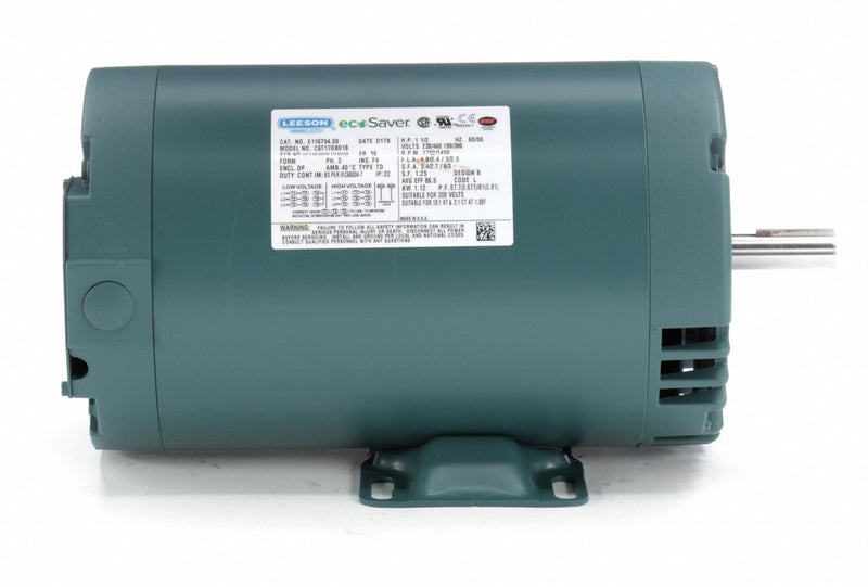 Leeson 1 1/2 HP, General Purpose Motor, 3-Phase, 1750 Nameplate RPM, 230/460 Voltage, 56 Frame - E116754.00