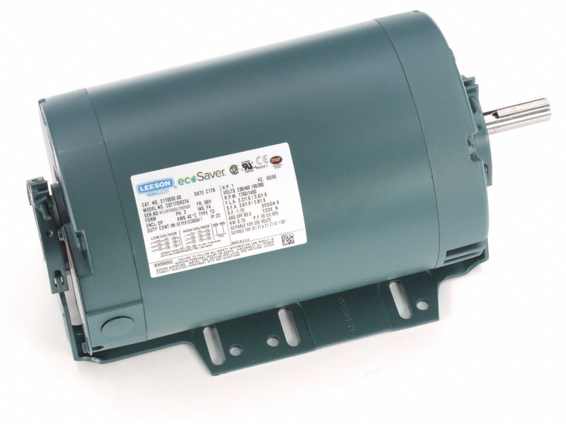 Leeson 1 HP, General Purpose Motor, 3-Phase, 1760 Nameplate RPM, 230/460 Voltage, 56H Frame - E110052.00