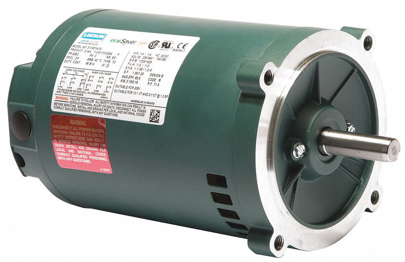Leeson 1/4 HP, General Purpose Motor, 3-Phase, 1725 Nameplate RPM, 230/460 Voltage, 56C Frame - E103014.00