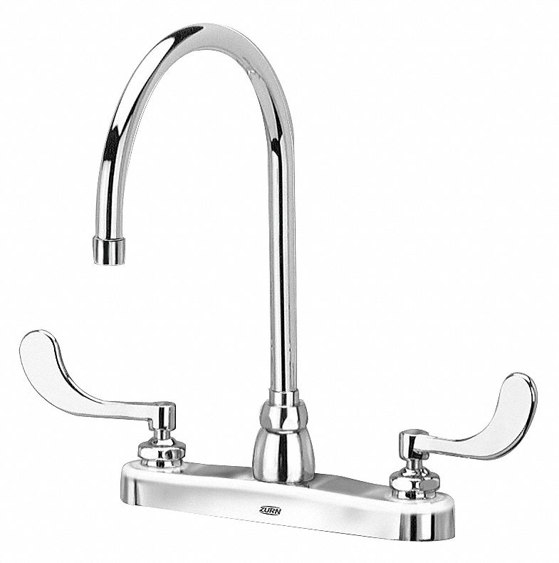 Zurn Chrome, Gooseneck, Kitchen Sink Faucet, Bathroom Sink Faucet, Manual Faucet Activation, 2.20 gpm - Z871C4-XL