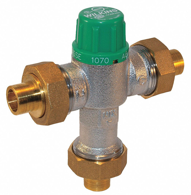 Zurn 3/8 in Compression Inlet Type Mixing Valve, Low-Lead Bronze, 0.5 to 10 gpm - 38-ZW1070XLCOMP