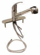 Dominion Brushed Nickel, Low Arc Pull Out, Kitchen Sink Faucet, Manual Faucet Activation, 1.80 gpm - 77-2110