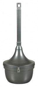 Tough Guy 4 1/2 gal Cigarette Receptacle, 39 in Height, 16 in Base Dia., Metal, Charcoal - 45NY51