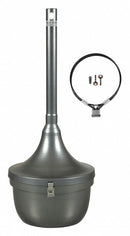 Tough Guy 4 1/2 gal Cigarette Receptacle, 39 in Height, 16 in Base Dia., Metal, Charcoal - 45NY52
