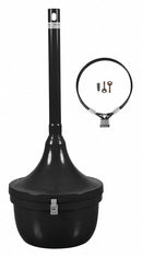 Tough Guy 4 1/2 gal Cigarette Receptacle, 39 in Height, 16 in Base Dia., Metal, Black - 45NY56