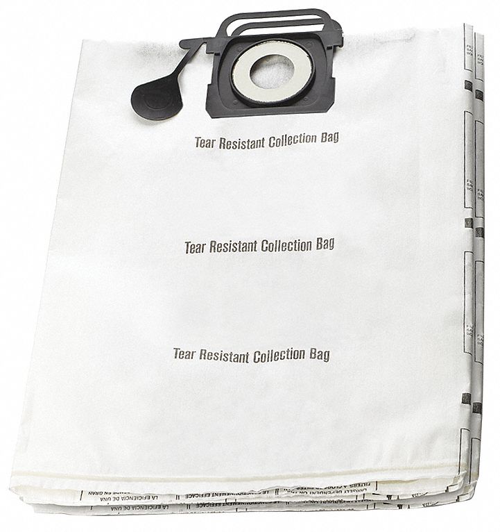 Dayton Vacuum Bag, Cloth, 1-Ply, Standard Bag Filtration Type, For Vacuum Type Shop Vacuum - 45UZ59