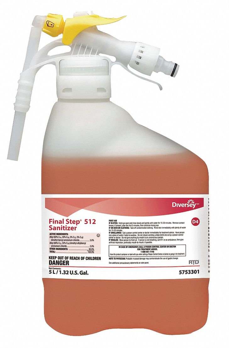Diversey Sanitizer For Use With RTD Chemical Dispenser, 1 EA - 5753301