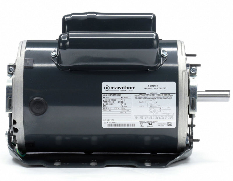 Marathon Motors 1/3, 1 HP, General Purpose Motor, Capacitor-Start/Run, 1725/1140 Nameplate RPM, 208-230 Voltage - 5KCR48TN3084X