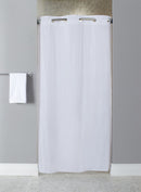 Hookless Shower Curtain, 42" Width, Vinyl, White, Hookless - HBH10GA014274