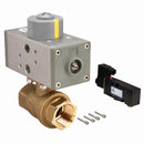 Dynaquip 1/2 in Double Acting Pneumatic Actuated Ball Valve, 2-Piece - PHG23ATDA032A