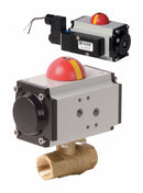 Dynaquip 1/2 in Double Acting Pneumatic Actuated Ball Valve, 2-Piece - PHG23ATDA032A