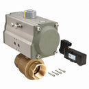 Dynaquip 3/4 in Spring Return Pneumatic Actuated Ball Valve, 2-Piece - PHG24ATSR05212A