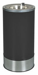 Tough Guy 13 1/2 gal Ashtray, 20 in Height, 10 in Base Dia., Metal, Black - 48L066