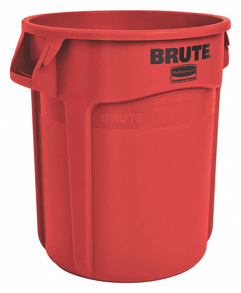 Rubbermaid 10 gal Round Trash Can, Plastic, Red - FG261000RED