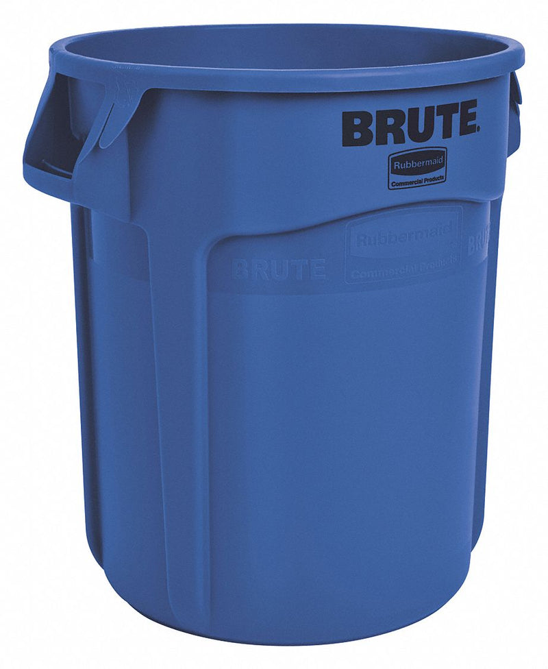 Rubbermaid 10 gal Round Trash Can, Plastic, Blue - 1779699
