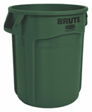 Rubbermaid 10 gal Round Trash Can, Plastic, Green - FG261000DGRN