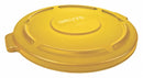 Rubbermaid BRUTE Series, Trash Can Top, Round, Flat, 55 gal, Yellow - FG265400YEL