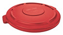 Rubbermaid BRUTE Series, Trash Can Top, Round, Flat, 55 gal, Red - FG265400RED