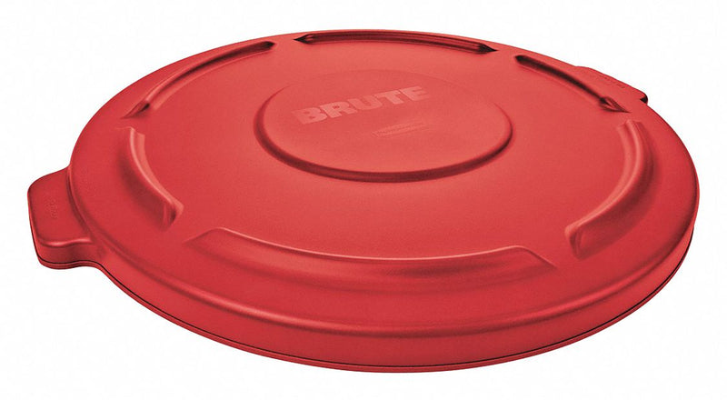 Rubbermaid BRUTE Series, Trash Can Top, Round, Flat, 55 gal, Red - FG265400RED