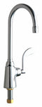 Chicago Faucets Chrome, Gooseneck, Kitchen Sink Faucet, Manual Faucet Activation, 2.2 gpm - 350-317XKABCP