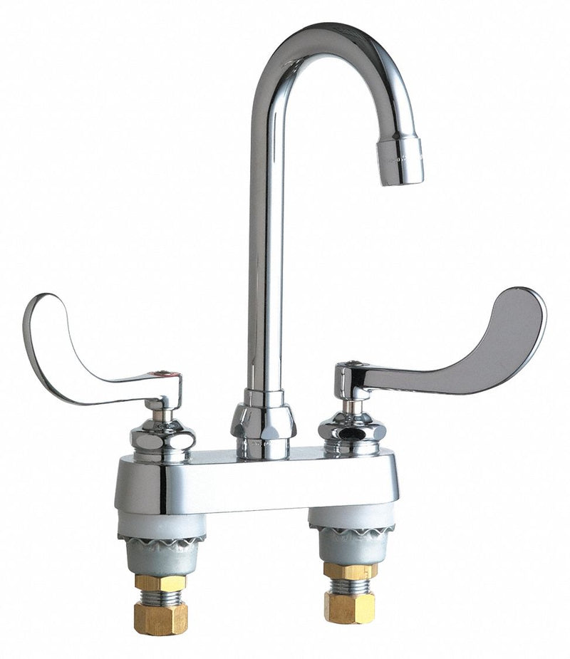 Chicago Faucets Chrome, Gooseneck, Kitchen Sink Faucet, Bathroom Sink Faucet, Manual Faucet Activation, 2.20 gpm - 895-317ABCP