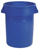 Rubbermaid 10 gal Round Trash Can, Plastic, Blue - 1892456