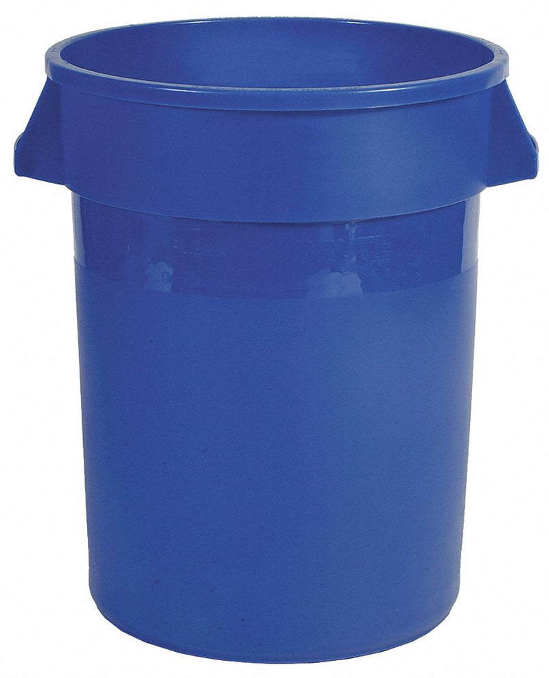 Rubbermaid 10 gal Round Trash Can, Plastic, Blue - 1892456