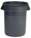 Rubbermaid 10 gal Round Trash Can, Plastic, Gray - FG261088GRAY