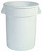 Rubbermaid 10 gal Round Trash Can, Plastic, White - FG261088WHT