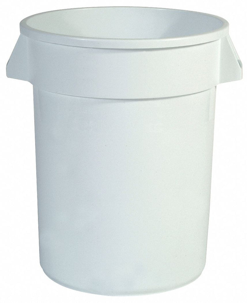 Rubbermaid 10 gal Round Trash Can, Plastic, White - FG261088WHT